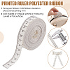 10 Yards Printed Ruler Polyester Ribbon OCOR-WH0070-147-4