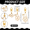 6Pcs Brass Macrame Pouch Empty Stone Holder Pendant Decoration HJEW-PH02188-2