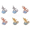 6Pcs 3 Colors Brass Charms ZIRC-SZ0001-16-1