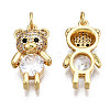 Brass Micro Pave Colorful Cubic Zirconia Pendants ZIRC-S067-189A-NF-3