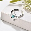 Synthetic Turquoise Finger Rings LS-RJEW-I110-02P-02-2