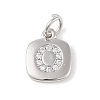Rack Plating Brass Micro Pave CLear Cubic Zirconia Charms KK-E110-14P-O-1