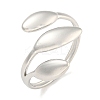 Non-Tarnish Leaf 304 Stainless Steel Open Cuff Finger Rings for Women RJEW-P114-09P-1