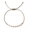 Mother's Day Brass & Plastic Imitation Pearl Beads Braided Bracelets LS-SK3516-15-1