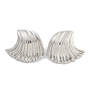 304 Stainless Steel Ocean Wave Stud Earrings for Women EJEW-U022-01P-1