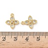 Brass Micro Pave Clear Cubic Zirconia Charms KK-D504-12G-3