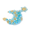 Imitation Austrian Crystal 5301 Glass & TOHO Round Seed Beaded Pendant PALLOY-MZ00179-05-3