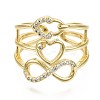 alentine's Day Brass Micro Pave Clear Cubic Zirconia Cuff Rings RJEW-S044-126-NF-3