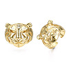 Brass Tiger Open Cuff Ring RJEW-N037-018-4