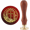 Brass Wax Seal Stamp with Handle AJEW-WH0184-0888-1