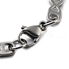 Tarnish Resistant 201 Stainless Steel Oval with Heart Link Chain Bracelet BJEW-Z023-14P-3