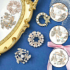 4Pcs 4 Styles Flower & Butterfly Plastic Imitation Pearl Beads Brooch JEWB-CJ0001-29-3