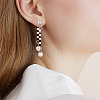 Transparent Glass Beads Connector Charms PALLOY-TA00135-7