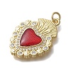 Brass Micro Pave Cubic Zirconia Pendants KK-D431-034B-G-2