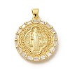Rack Plating Brass with Cubic Zirconia Pendants KK-Z086-33G-13-1