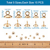 75pcs 5 Styles 304 Stainless Steel Bead Cap Pendant Bails STAS-CD0001-14-3