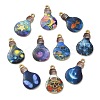 30Pcs 10 Styles Alloy Printed Pendants PALLOY-CJ0002-55-7