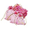 30Pcs Heart Printed Organza Drawstring Bags OP-YW0001-02A-2