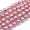 Electroplated Cherry Quartz Glass Beads Strands G-O164-04-6mm-1