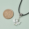 Glass Seed Beads & Glass Pearl Angel Pendant Necklaces NJEW-MZ00056-5