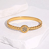304 Stainless Steel Rhinestone Hinged Bangles FS-WG8BDCA-02-2