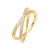 Brass Micro Pave Cubic Zirconia Finger Rings RJEW-D340-01G-03-2