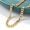 Brass Curb Chain Bracelets for Women Men BJEW-F494-01G-01-4