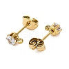 Ion Plating(IP) 304 Stainless Steel Cubic Zirconia Stud Earring Findings STAS-P373-04A-G-3