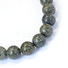 Natural Serpentine/Green Lace Stone Round Bead Strands X-G-E334-8mm-14-2