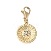 304 Stainless Steel Rhinestone Flower Pendant Decoration STAS-S165-35G-1