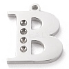 Tarnish Resistant 304 Stainless Steel Letter Pendant Rhinestone Settings X-STAS-J028-01B-1