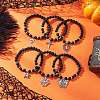 6Pcs Halloween Alloy Charms Bracelets BJEW-JB12099-1