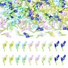 100Pcs 5 Colors Luminous & Two Tone Resin Decoden Cabochons RESI-TA0003-90-2