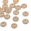 Apetalous Half Round/Dome Brass Micro Pave Cubic Zirconia Bead Caps X-ZIRC-D062-G-1