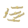 Rack Plating Brass Micro Pave Clear Cubic Zirconia Connector Charms KK-C007-37G-Y-1
