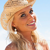 2 Pairs 2 Colors Retro Two Tone Alloy Flat Round Dangle Earrings for Women EJEW-AN0002-40-5