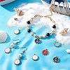 50Pcs 5 Color Alloy Enamel Pendants ENAM-FH0001-18-NR-2