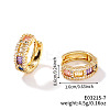 Circle Brass Micro Pave Cubic Zirconia Hoop Earrings for Women PS5646-7-1