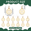 12Pcs 12 Styles Flat Round with Twelve Constellations Brass Charms PALLOY-WR00028-2