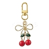 Alloy Enamel Cherry Pendant Decorations HJEW-JM02681-1