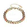 201 Stainless Steel Cuban Link Chain Bracelets for Women LS-BJEW-H633-01G-2