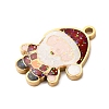 Christmas 304 Stainless Steel Enamel Pendants STAS-B112-02G-04-2