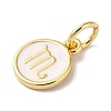 Real 18K Gold Plated Brass Enamel Charms KK-L216-001G-F02-2