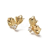 Butterfly Brass Micro Pave Cubic Zirconia Stud Earring Findings KK-B152-03G-1