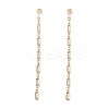 Cubic Zirconia Rectangle Dangle Stud Earrings EJEW-P206-03G-02-1