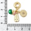 Brass Micro Pave Cubic Zirconia European Dangle Charms KK-C137-17G-3