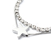 Star Alloy Pave Clear Cubic Zirconia Link Round Snake Chain Bracelets BJEW-S149-01P-2