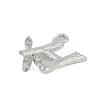 Brass Crystal Rhinestone Letter Links Connector Charms KK-S395-06P-H-2