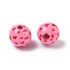 Valentine's Day Spray Painted & Printed Wood European Beads WOOD-L023-03L-2