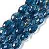 Transparent Electroplate Glass Beads Strands EGLA-N013-T6mm-B25-1